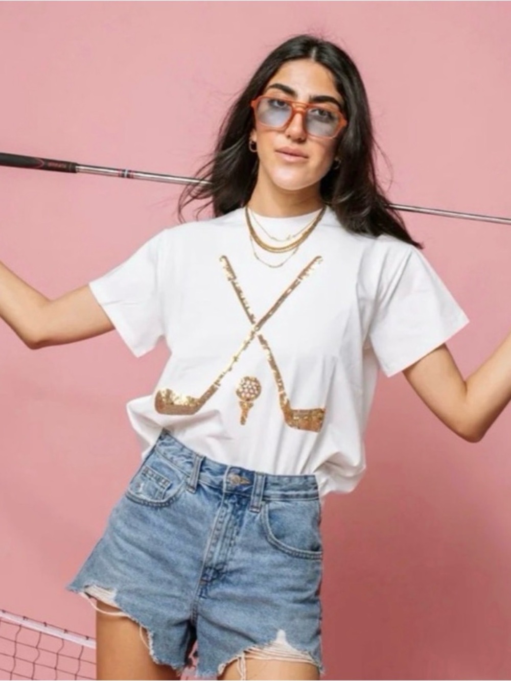 NWT Queen of Sparkles Golf Tee. Size M